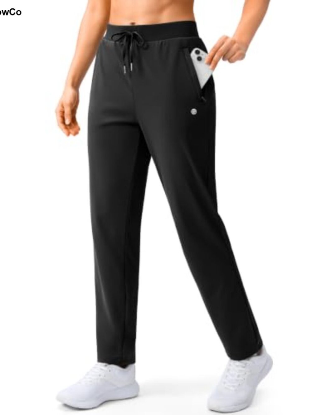 Women's Track Pants 2 Zipper Pockets Stretch Athletic Tapered Leg